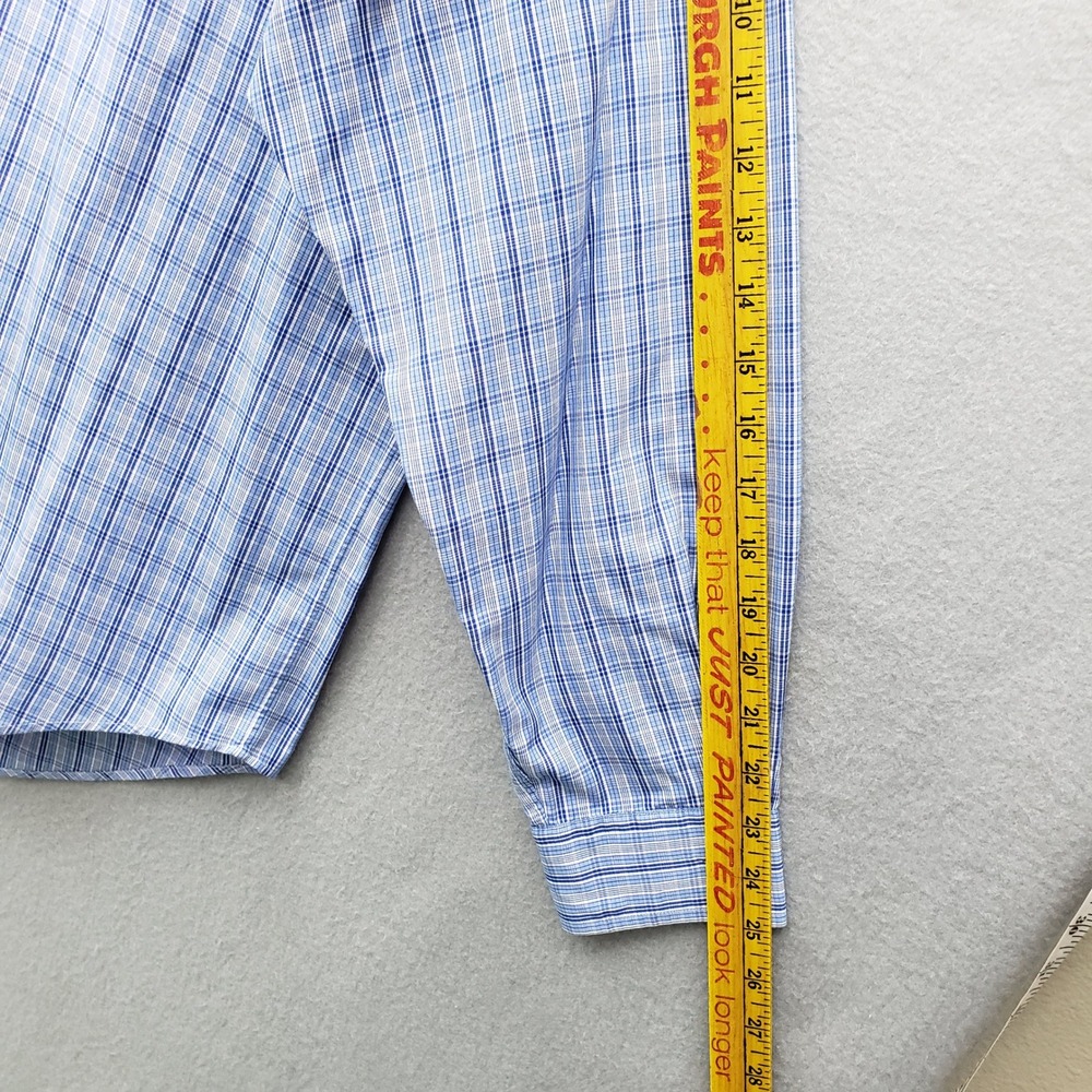 Ralph Lauren Blake Button Up Dress Shirt Light Blue Plaid Long Sleeve Classic L - Picture 8 of 10